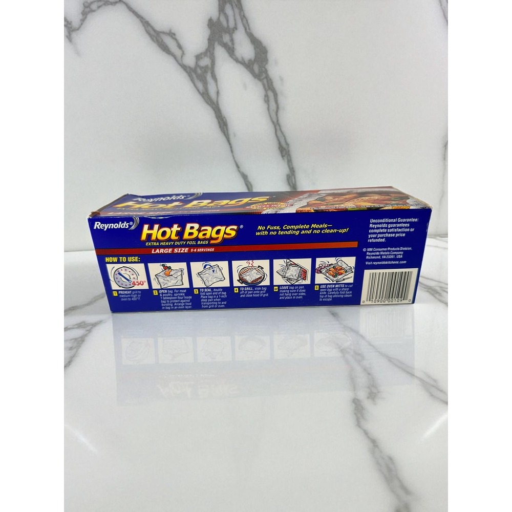 Reynolds Hot Bags Foil Cooking Bags Large Size 3 Pack 17x15 Discontinued HTF - Picture 3 of 4